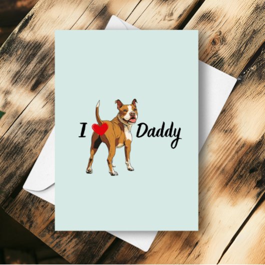 Grappige Pitbull Dog Bum Heart Pit Bull Vaderdag Kaart
