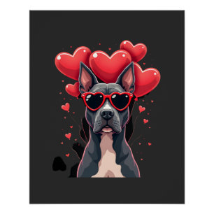 Grappige Pitbull Hart Valentijnsdag Hond Papa Mama Perfect Poster