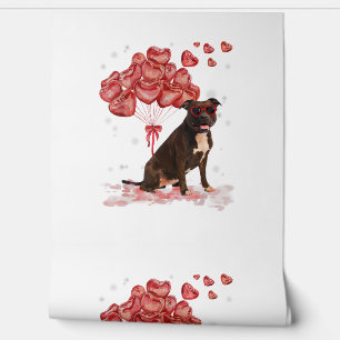 Grappige Pitbull Hart Valentijnsdag Hond Vader Moe Behang
