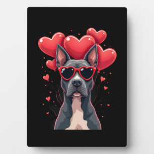 Grappige Pitbull Hart Valentijnsdag Hond Vader Moe Fotoplaat