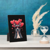 Grappige Pitbull Hart Valentijnsdag Hond Vader Moe Fotoplaat (Zijkant)