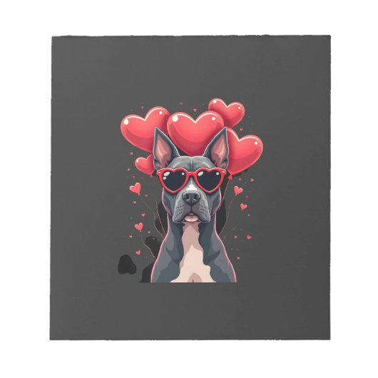 Grappige Pitbull Hart Valentijnsdag Hond Vader Moe Notitieblok (Voorkant)
