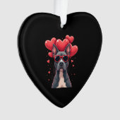 Grappige Pitbull Hart Valentijnsdag Hond Vader Moe Ornament (voorkant)