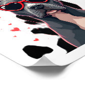Grappige Pitbull Hart Valentijnsdag Hond Vader Moe Poster (Hoek)