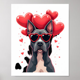 Grappige Pitbull Hart Valentijnsdag Hond Vader Moe Poster