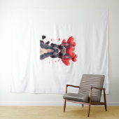 Grappige Pitbull Hart Valentijnsdag Hond Vader Moe Wandkleed (In Situ (horizontaal))