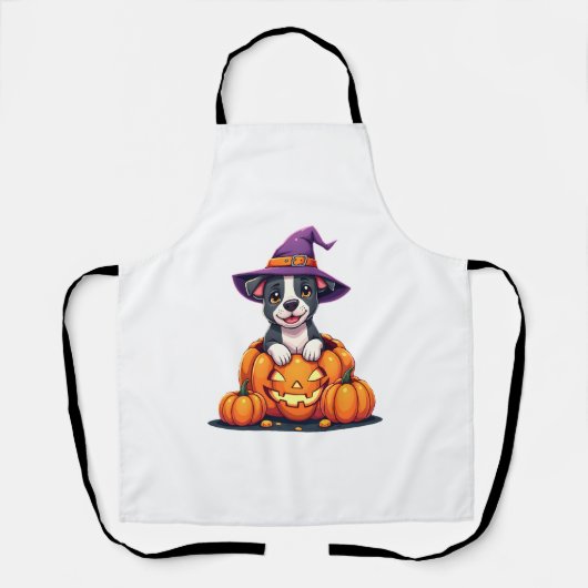 Grappige Pitbull Heks Pompoen Hond Halloween Manne Schort (Voorkant)