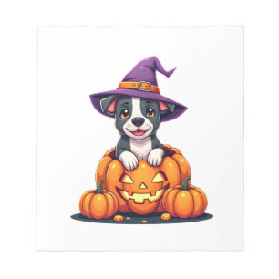 Grappige Pitbull Heksenpompelmoen Hond Halloween M Notitieblok