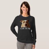 Grappige Pitbull Hond Rustende Pit gezicht T-shirt (Voorkant volledig)