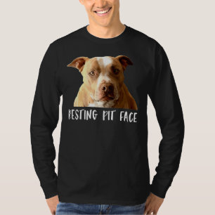 Grappige Pitbull Hond Rustende Pit gezicht T-shirt