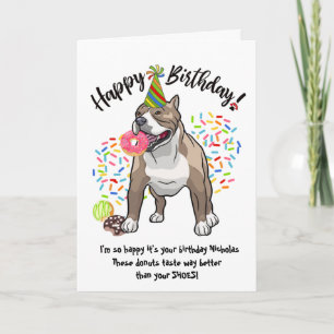 Grappige Pitbull Huisdier Hond Verjaardagskaart Do