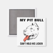 Grappige Pitbull kan zijn licker magneet niet vast (Voorkant / Achterkant)