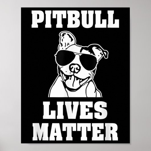 Grappige Pitbull Leeft Hond Gezegde Shirt Awarenes Poster (Voorkant)