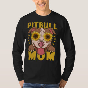 Grappige Pitbull Moeder Zonnebloem voor Hondenlief T-shirt