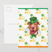 Grappige Pitbull Shamrock St. Patrick's Day Feestdagenkaart (Voorkant / Achterkant)