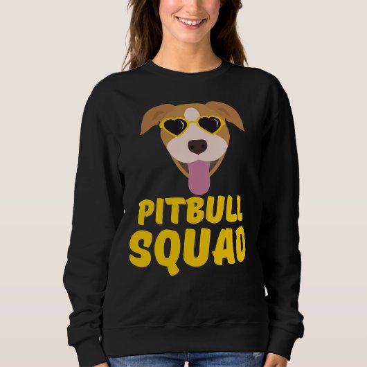 Grappige Pitbull Squad Geel Leuke Grappige Liefde  Trui (Voorkant)