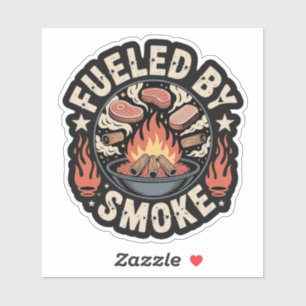 Grappige Pitmaster BBQ Aangedreven Door Rook Sticker