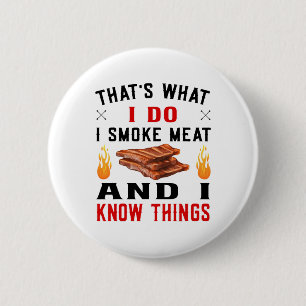 Grappige Pitmaster Byrbecue Ribs - Ik rook vlees B Ronde Button 5,7 Cm
