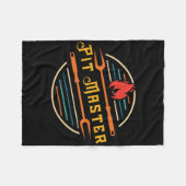 Grappige Pitmaster Graphic BBQ Grill Fork Retro Pi Fleece Deken (Voorkant (Horizontaal))