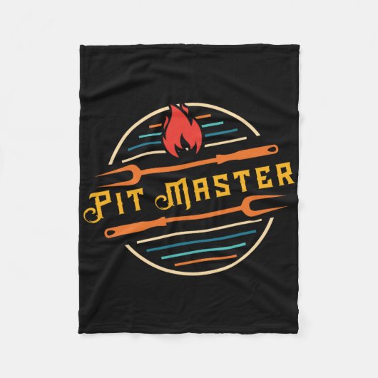 Grappige Pitmaster Graphic BBQ Grill Fork Retro Pi Fleece Deken (Voorkant)