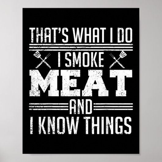 Grappige Pitmaster I Smoke Meat BBQ Smoker Grill D Poster (Voorkant)