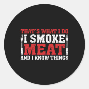 Grappige Pitmaster - Ik rook vlees BBQ roker grill Ronde Sticker