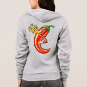 Grappige pittige chili in brand hoodie (Achterkant)