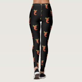 Grappige pittige chili in brand leggings