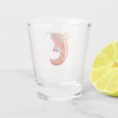 Grappige pittige chili in brand shot glas (Achterkant)