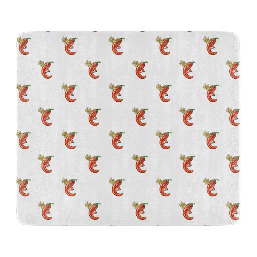 Grappige pittige chili in brand snijplank (Voorkant)