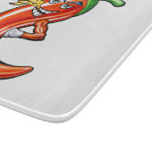 Grappige pittige chili in brand snijplank (Hoek)