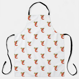 Grappige pittige chili op vuur patroon schort
