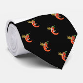 Grappige pittige chili op vuur patroon stropdas (Opgerold)