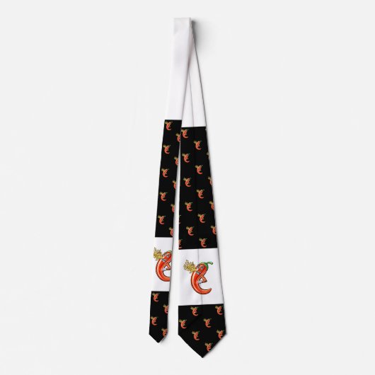 Grappige pittige chili op vuur patroon stropdas (Achterkant)