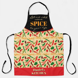 Grappige pittige hete pepers rood groen schort