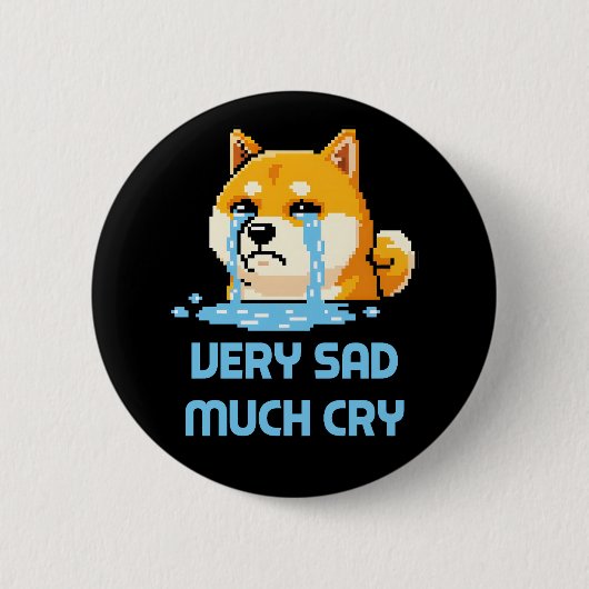 Grappige pixel-art Shiba Inu-hond meme Ronde Button 5,7 Cm (Voorkant)