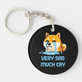 Grappige pixel art Shiba Inu hond meme Sleutelhanger (Voorkant)