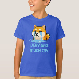 Grappige pixel art Shiba Inu hond meme T-shirt