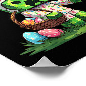 Grappige Pixel Bunny Easter Egg Hunt Gamer-geïnspi Poster (Hoek)