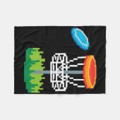 Grappige Pixel Disc Golf Tee Speler Sket Golfer Go Fleece Deken (Voorkant (Horizontaal))