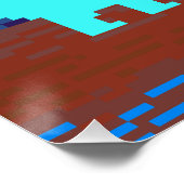 Grappige Pixel Gamer Gepixelde- Dinosaurus Illustr Perfect Poster (Hoek)