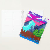 Grappige Pixel Gamer Gepixelde- Dinosaurus Illustr Planner (Display)