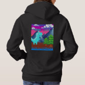Grappige Pixel Gamer Gepixelde dinosaurus-illustra Hoodie (Achterkant)