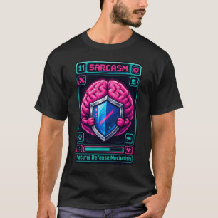 Grappige Pixel Hersenen Sarcasme Verdedigingsmecha T-shirt