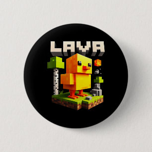 Grappige Pixel Kip Gamer Humor Meme  Ronde Button 5,7 Cm