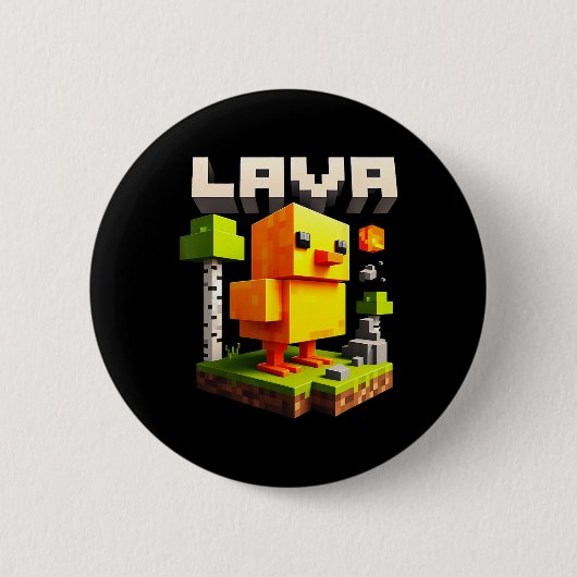 Grappige Pixel Kip Gamer Humor Meme  Ronde Button 5,7 Cm (Voorkant)