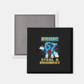 Grappige Pixel Meme Bruh 67 Steel Een Brainrot  Magneet (Voorkant / Achterkant)