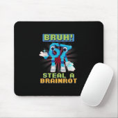 Grappige Pixel Meme Bruh 67 Steel Een Brainrot  Muismat (Met muis)