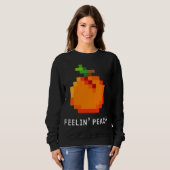 Grappige Pixel Peach - Retro 8 - Bit Arcade Gamer  Trui (Voorkant volledig)