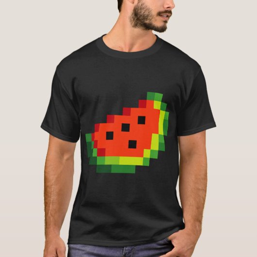 Grappige Pixel Watermelon - Retro 8 - Bit Arcade G T-shirt (Voorkant)